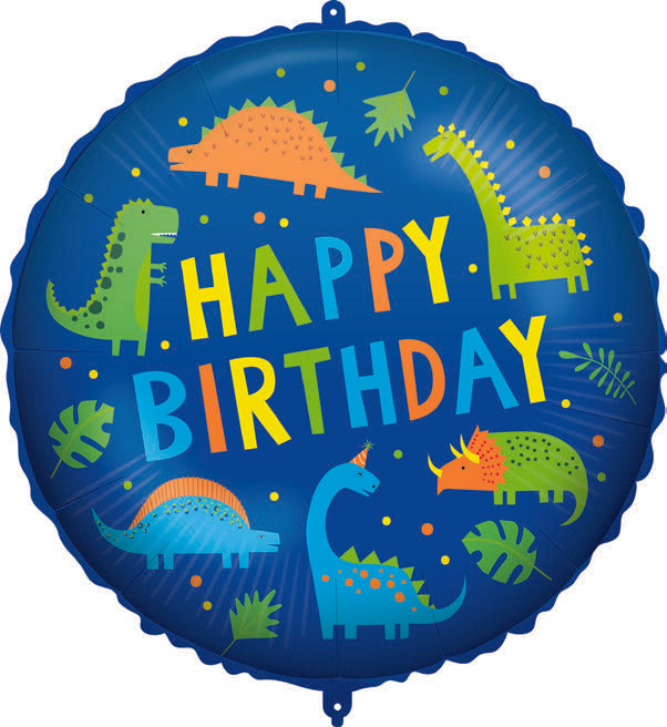 Ballong Dino Happy Birthday Folie 46 cm