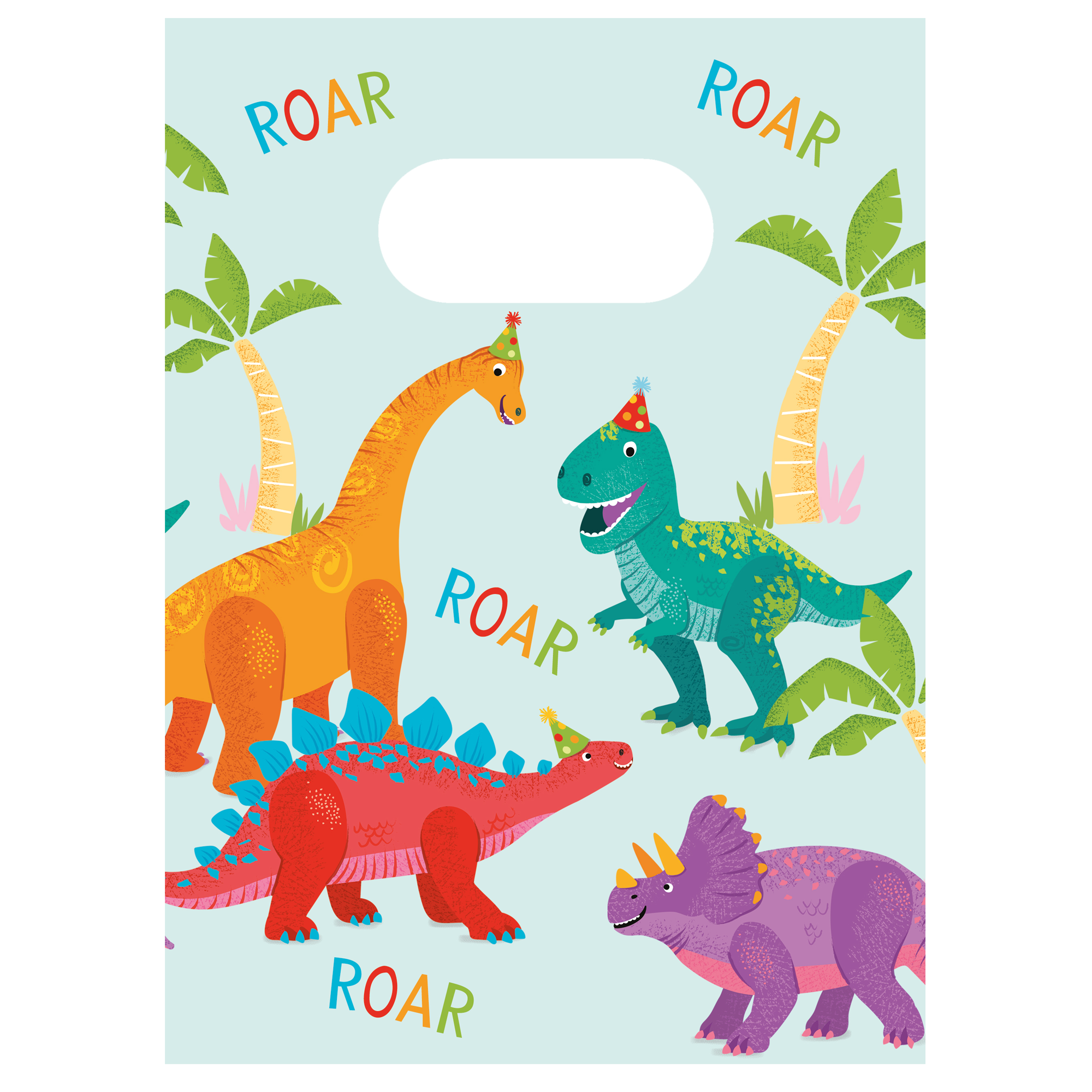 Gavepose Papir Dino Party 4 stk