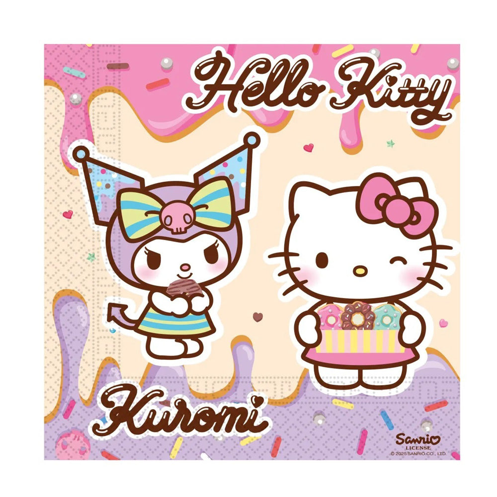 Papirservietter Hello Kitty Kuromi 20 stk