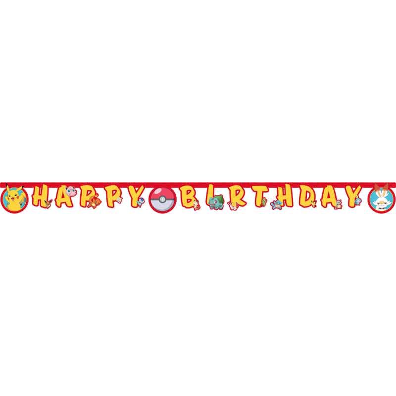 Banner i papp Pokémon Happy Birthday
