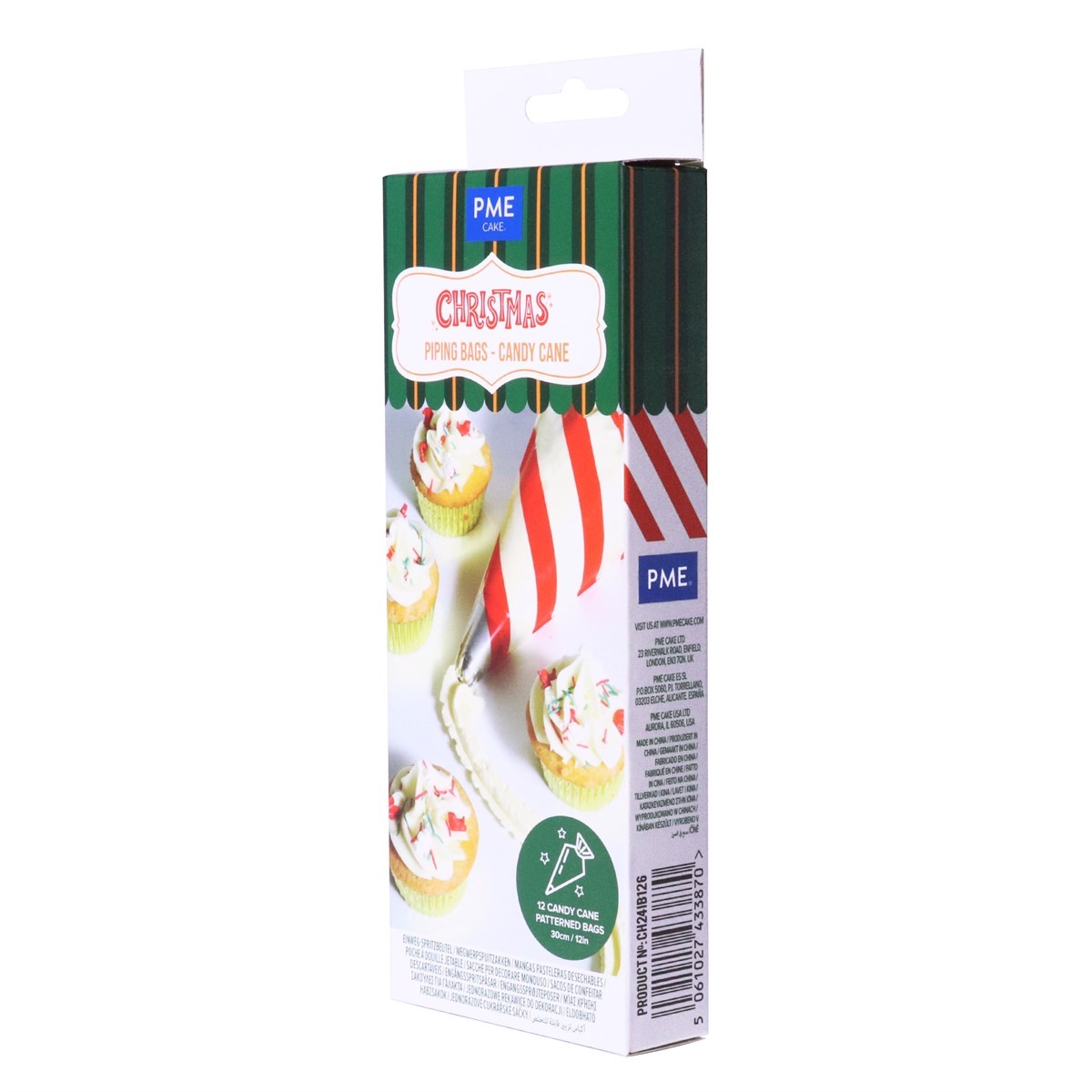 PME Sprøyteposer Jul Polkastang 30cm, 12stk