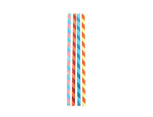 Sugerør Stripet Pastell Ass , 144 pc