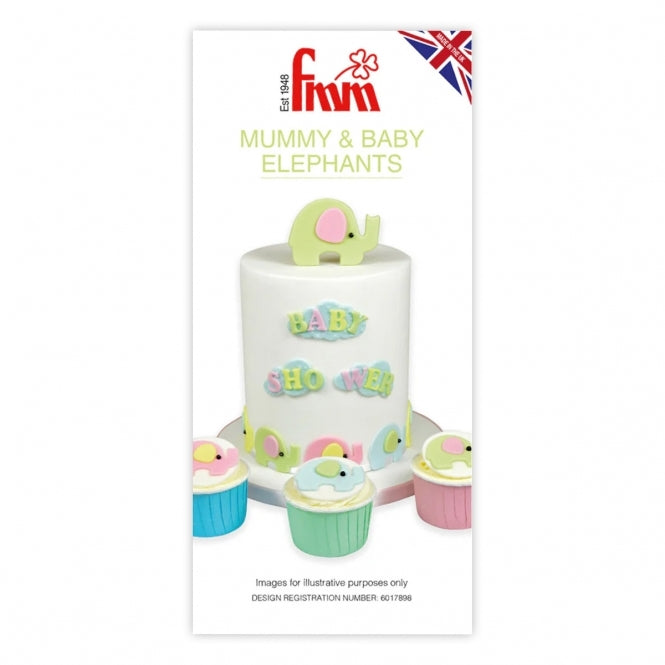 Utstikker Elefanter 2 deler, 8x7 og 6x4 cm