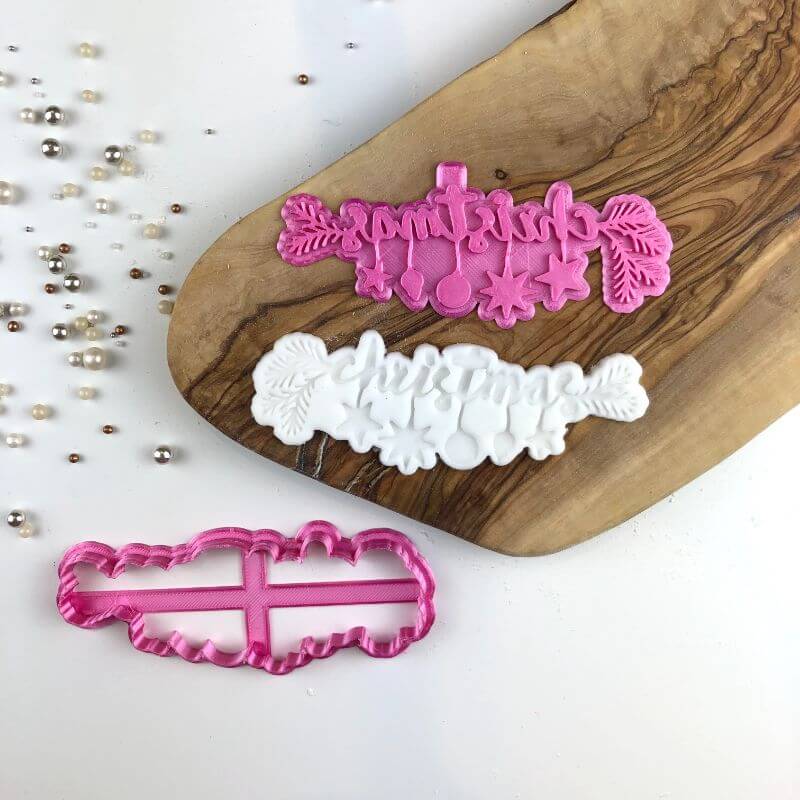 Utstikker og stempel Christmas with Baubles