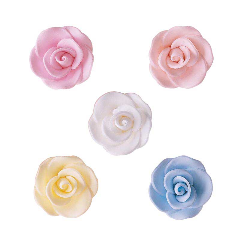 Kakepynt Spiselig Rose Mini 3cm 76stk