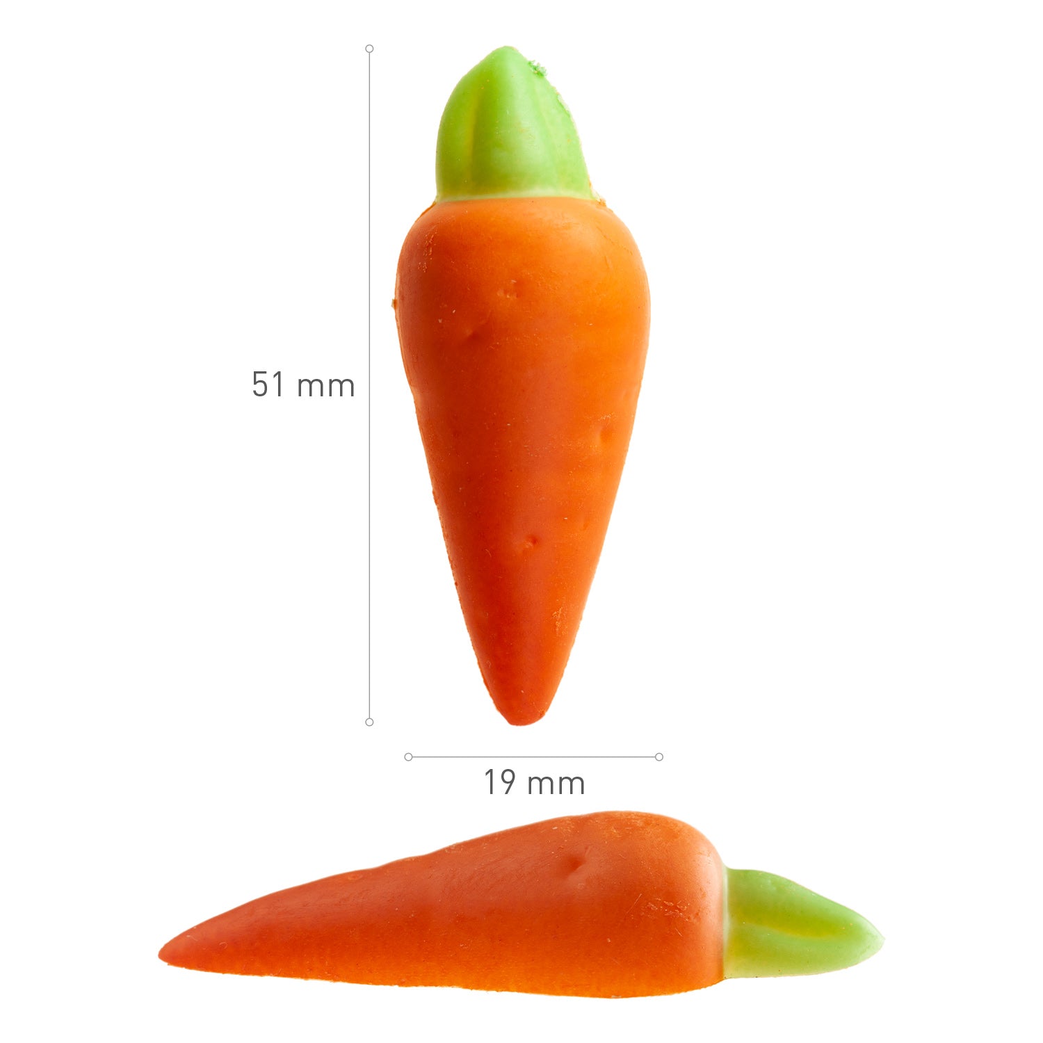 Sjokoladepynt Gulrot 51x19mm 40stk