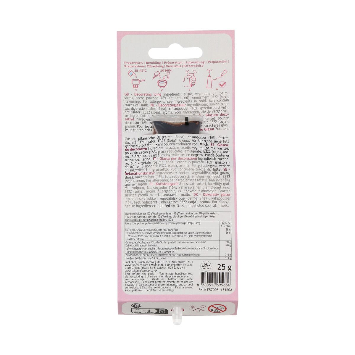 FunCakes Pynteglasur Brun 25g 3