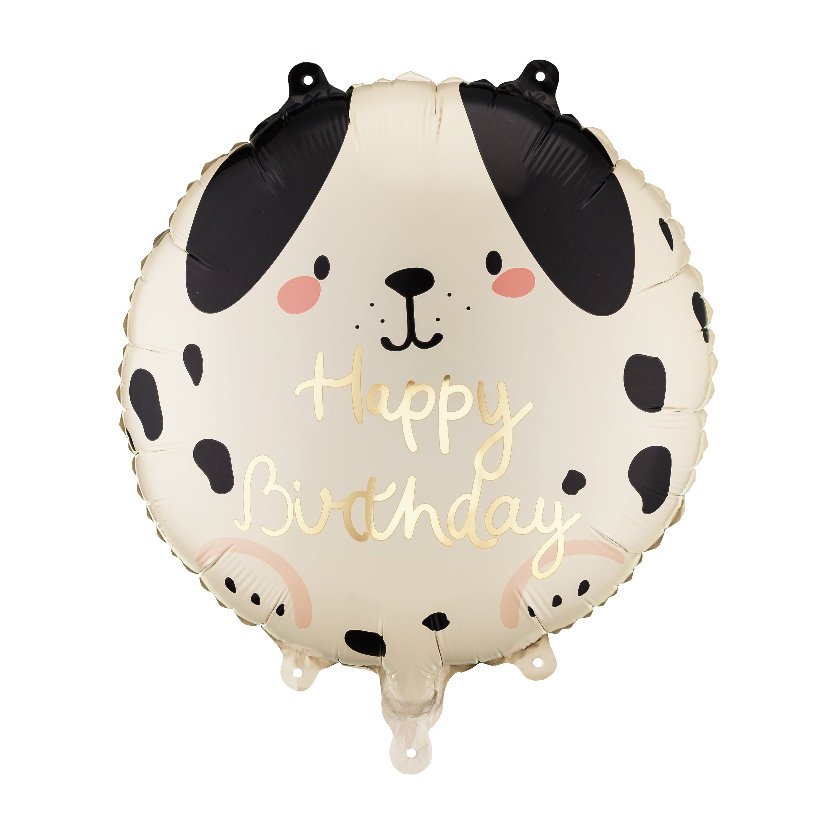 Folieballong Rund Hund Happy Birthday, 35cm