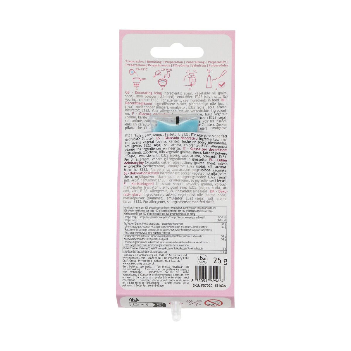 FunCakes Pynteglasur Himmelblå 25g 3