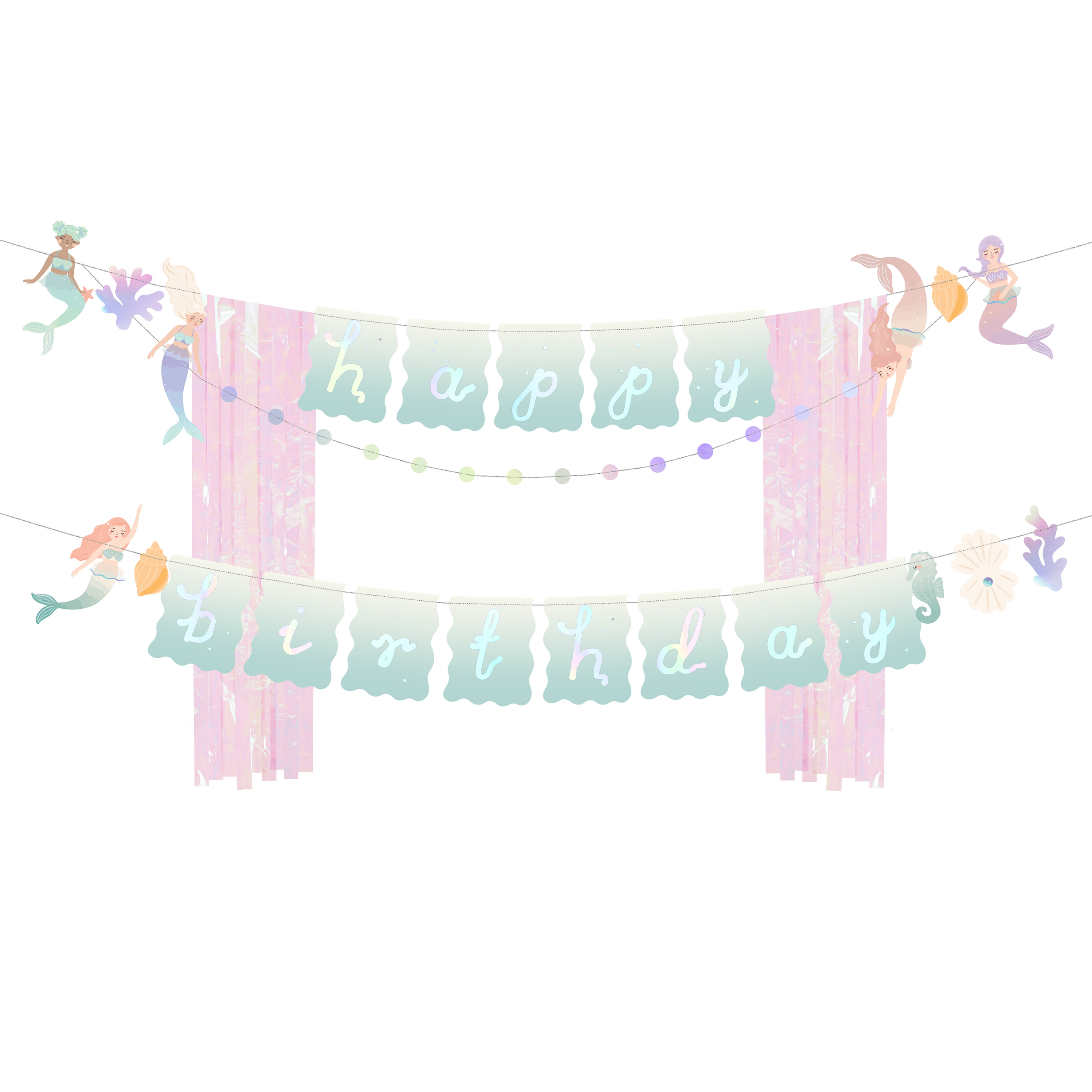 Girlander Happy Birthday Havfrue 1,3x1m