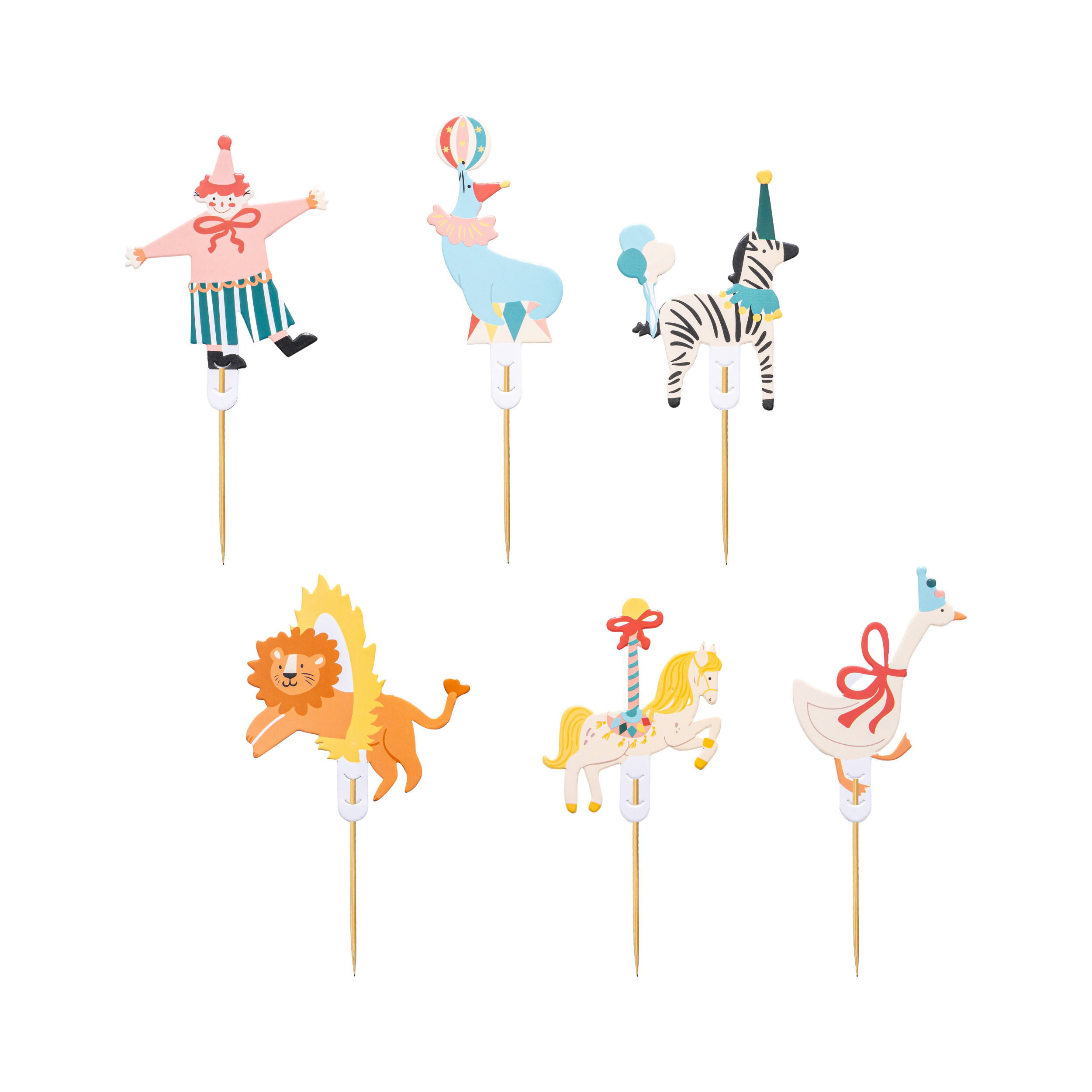 Kaketopper Cupcake Sirkus 11cm 6stk