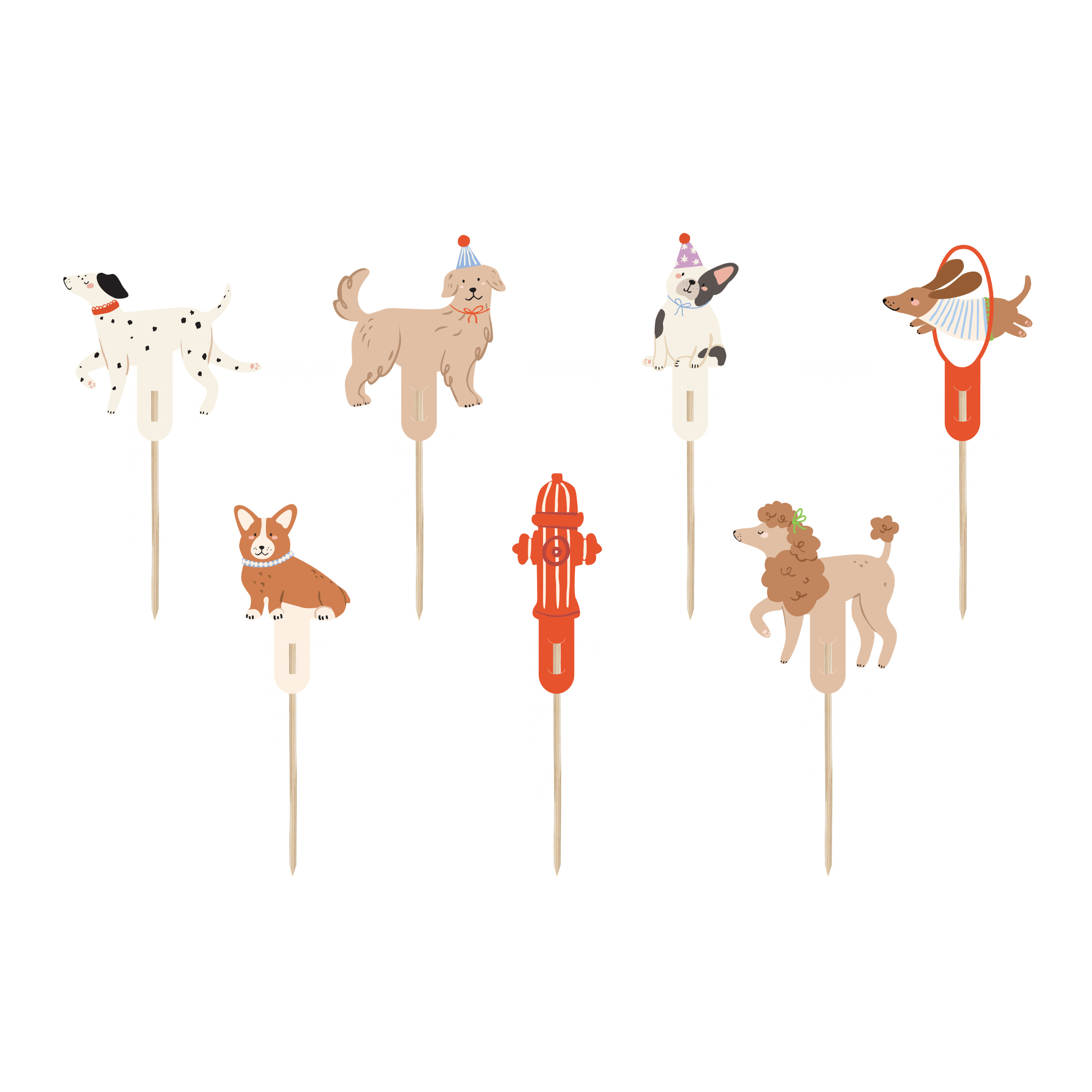 Kaketopper Hunder ca. 8cm 7stk