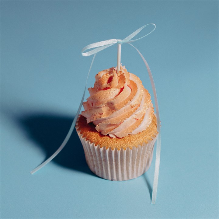 Kaketopper Sløyfe Blå, 8 stk