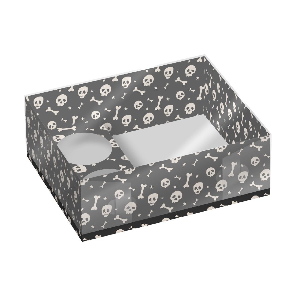 Kake- og Muffinsboks Halloween Skjelett, 2 pk