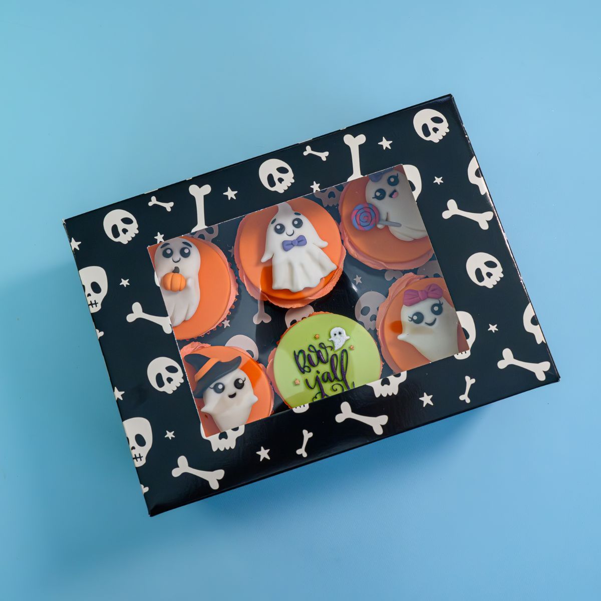 Kake- og Muffinsboks Halloween Skjelett, 2 pk