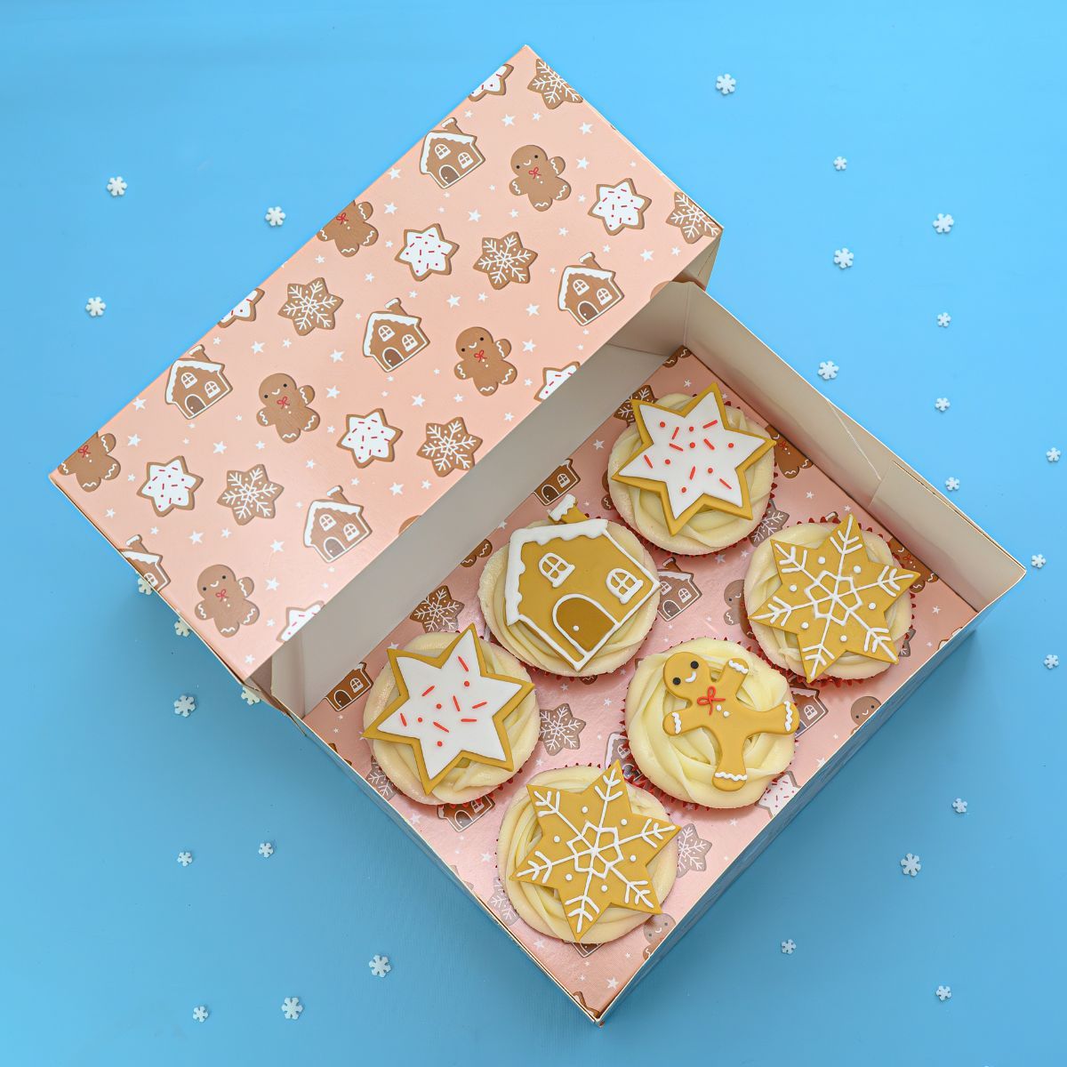 Muffinsboks for 6 stk Pepperkakemann, 2 pk