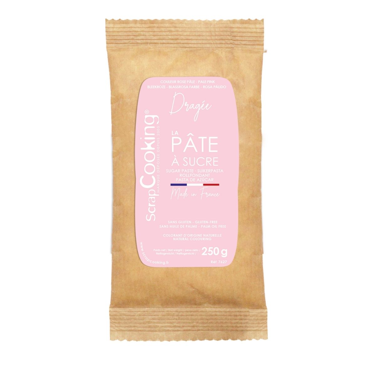 ScrapCooking Fondant Lys Rosa Naturlig Farge 250g