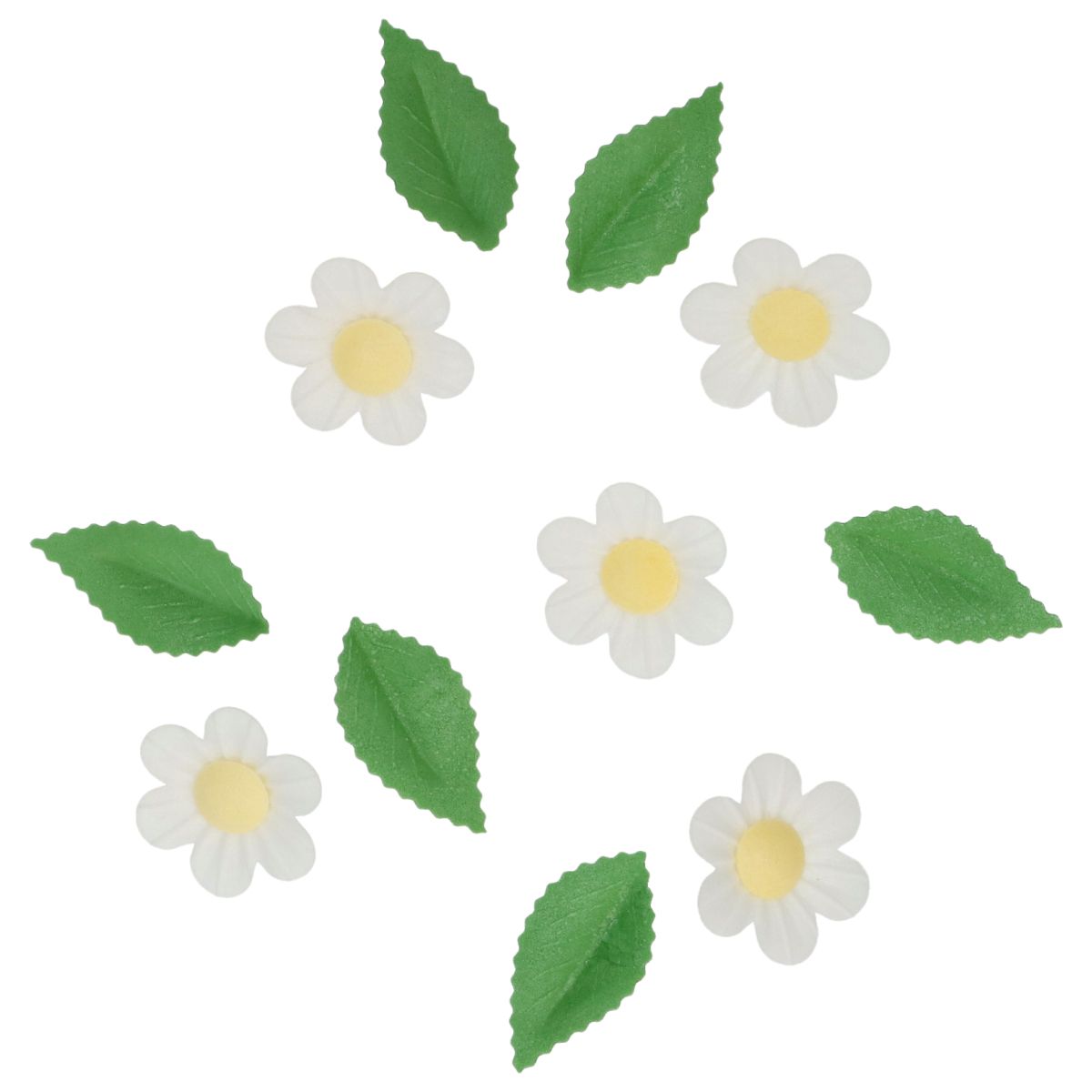 Wilton Spiselige Blomster og Blader Hvit 11 stk