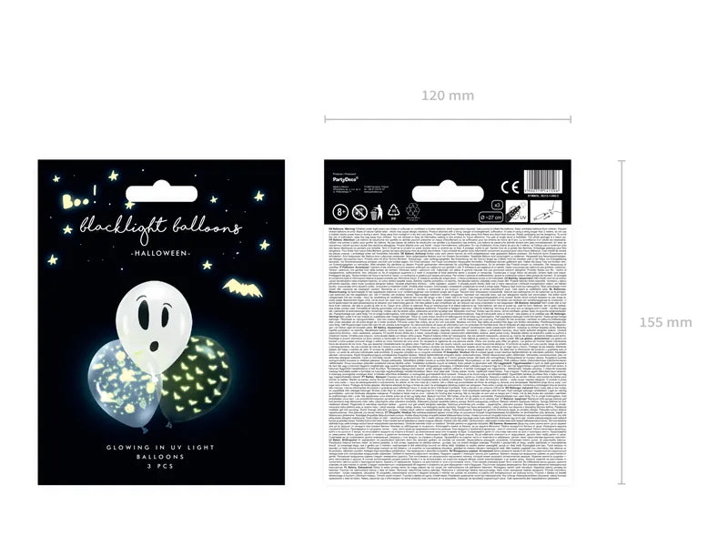 Ballong Halloween Selvlysende 3stk 6