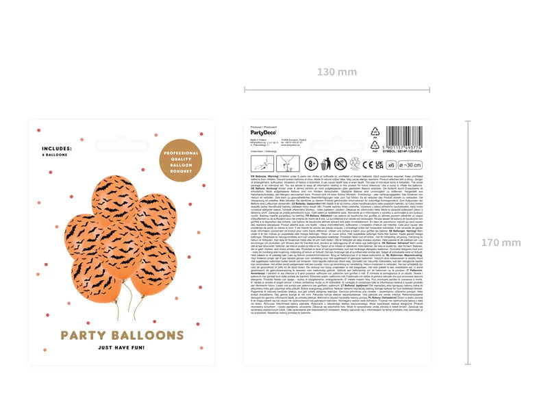 Ballong Halloween Flaggermus 6stk 2