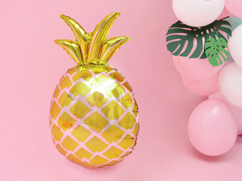 Ballong Ananas Gullfolie 38x63cm 2