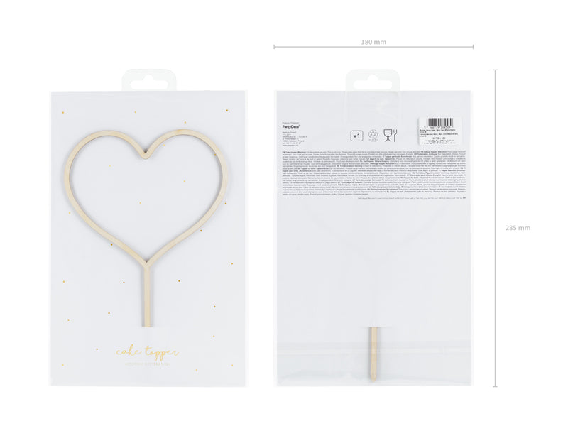 Kaketopper Hjerte i tre 23cm 4