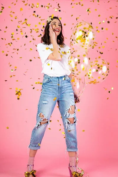 Ballonger Stjerne Confetti Gull 30 cm, 6 stk 3