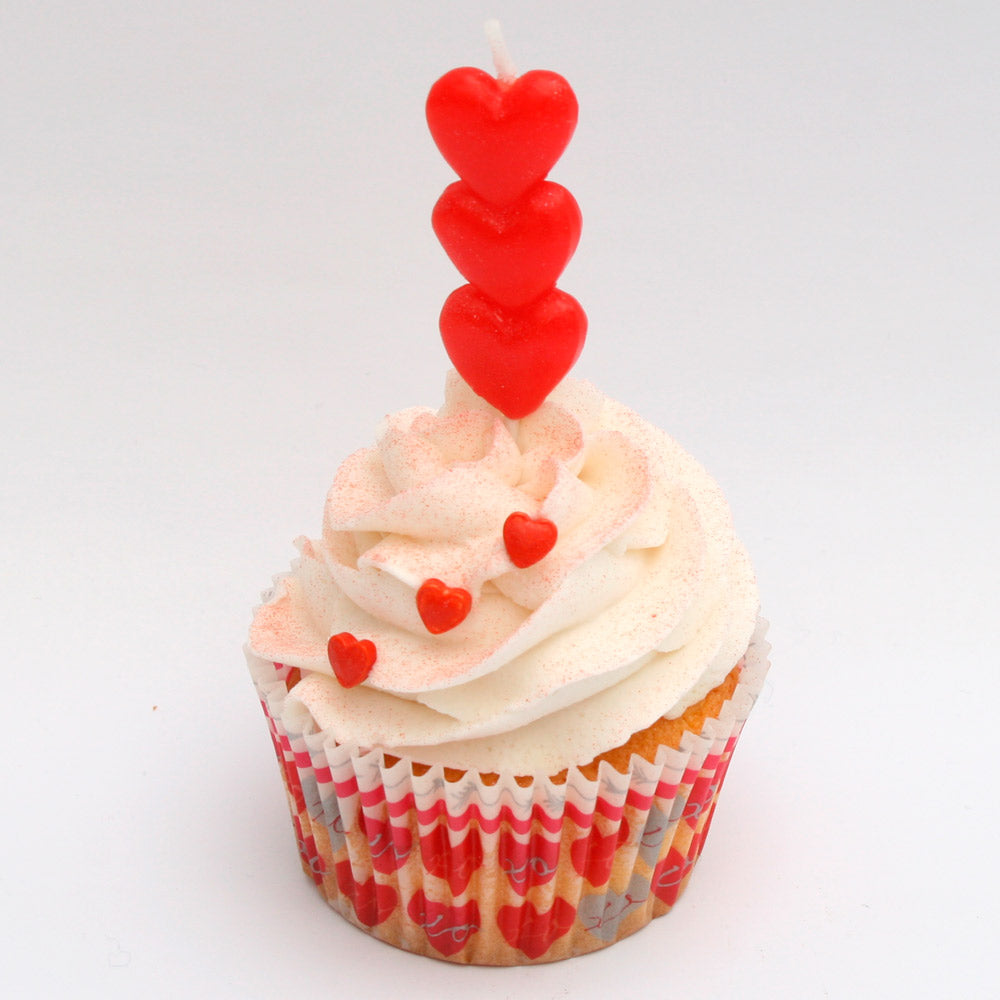 Kakelys Hjerter Røde, 4 stk 2