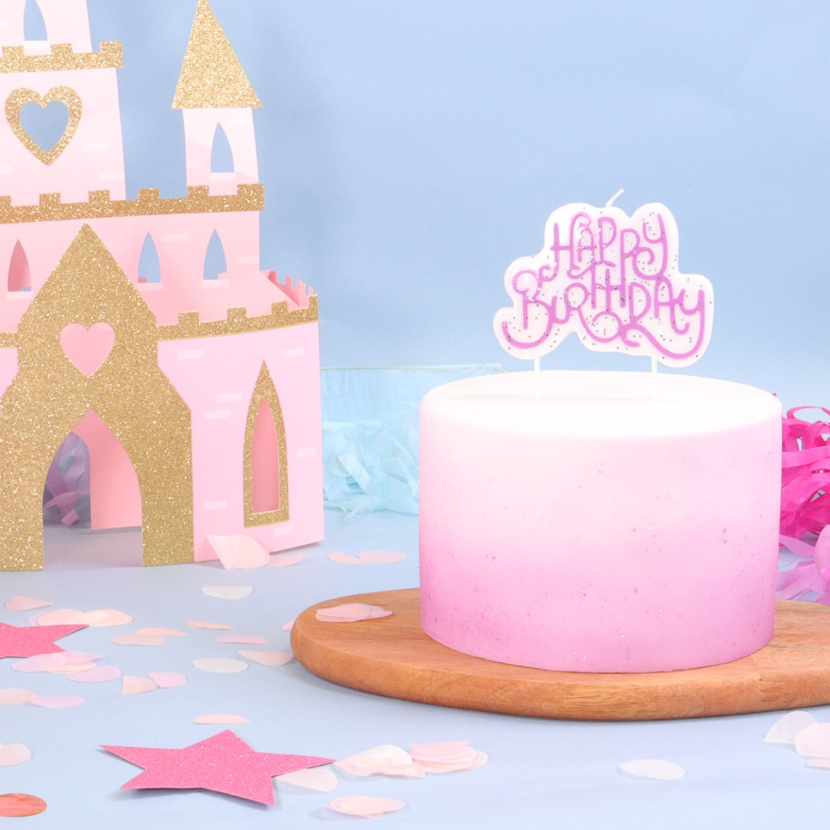 Kakelys Pink Sparkly Birthday Candle STK 5