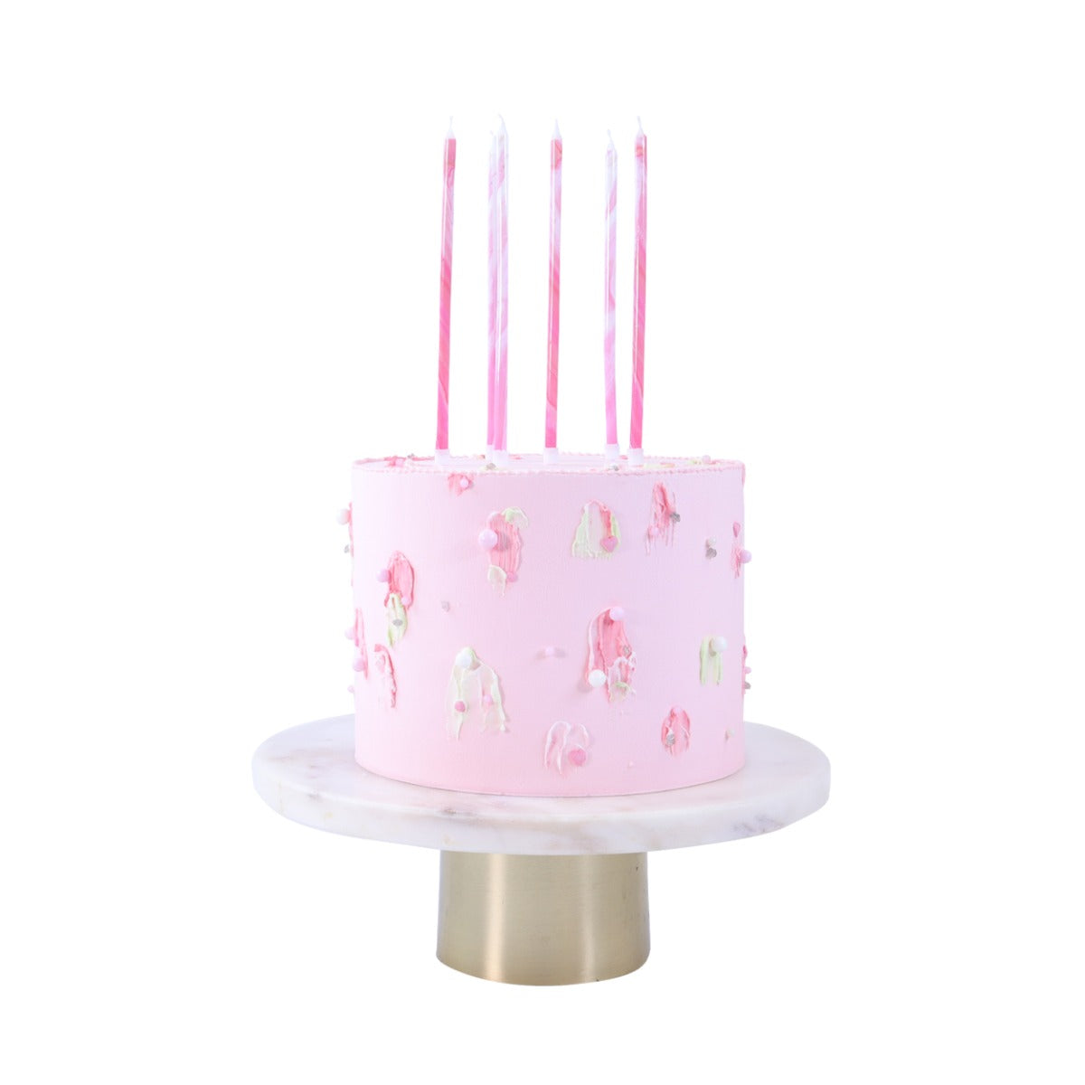 Kakelys Pink marble candles 6 stk, 15 cm 3