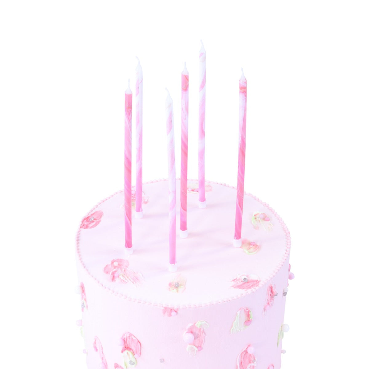 Kakelys Pink marble candles 6 stk, 15 cm 4