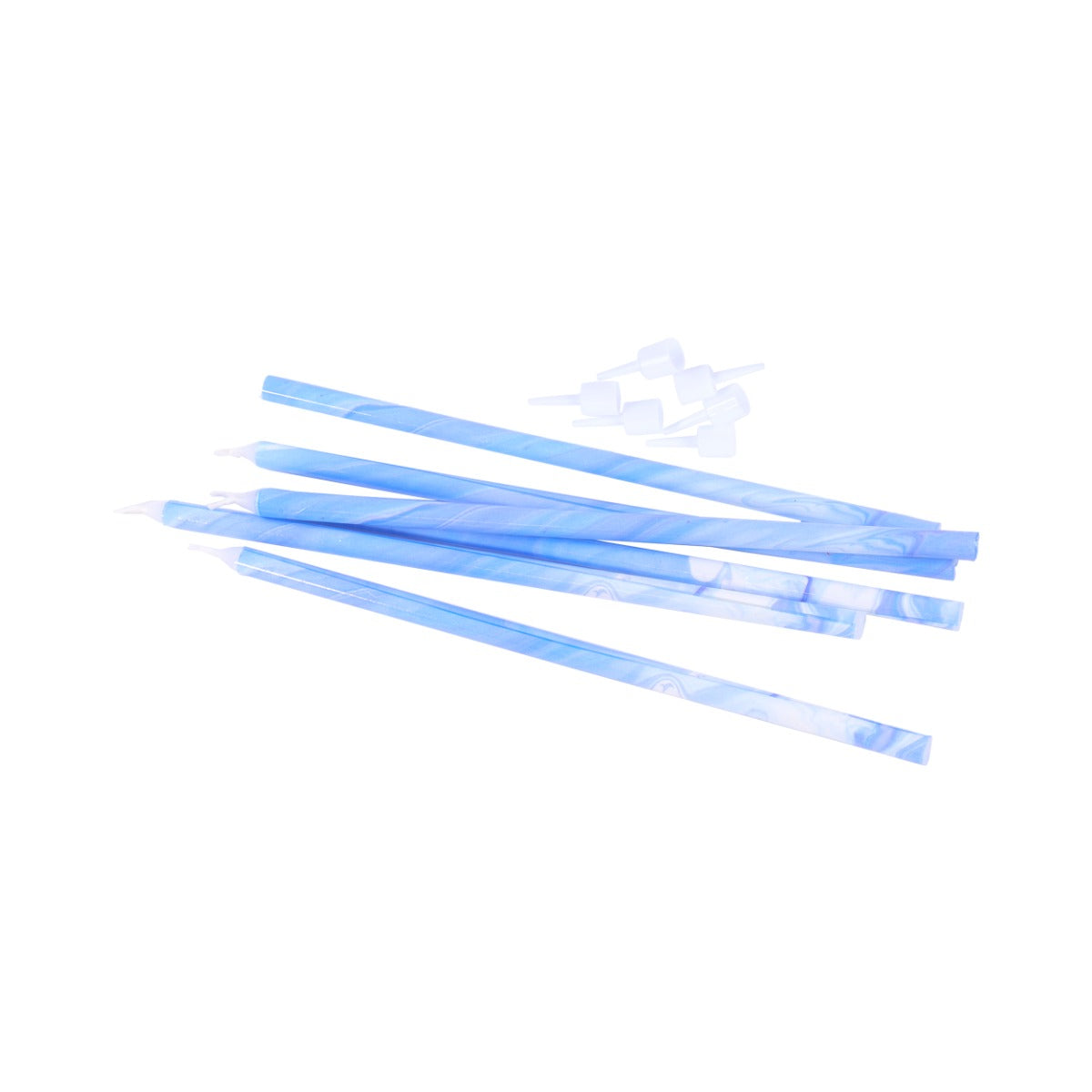 Kakelys Blue marble candles 6 stk, 15 cm 2