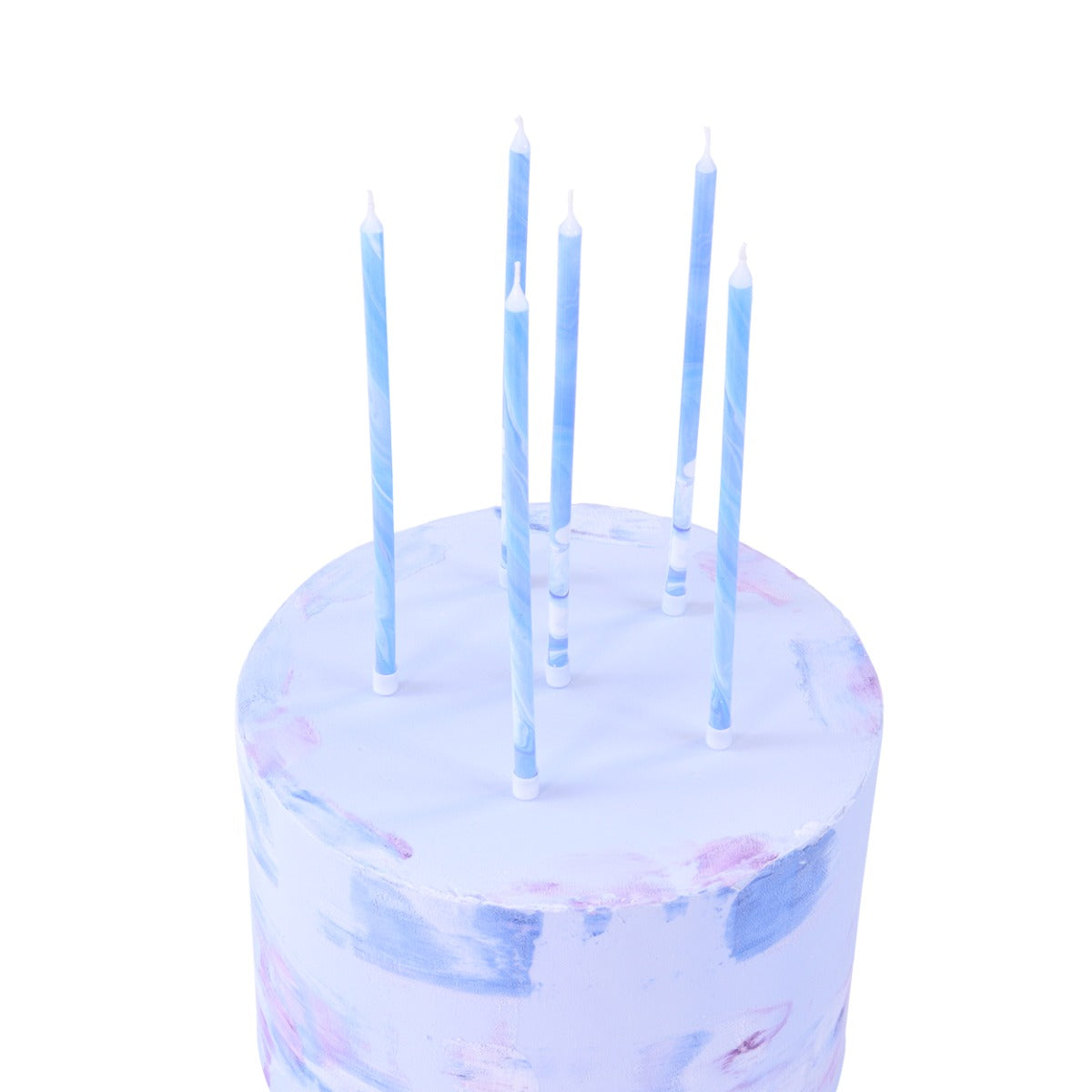 Kakelys Blue marble candles 6 stk, 15 cm 3