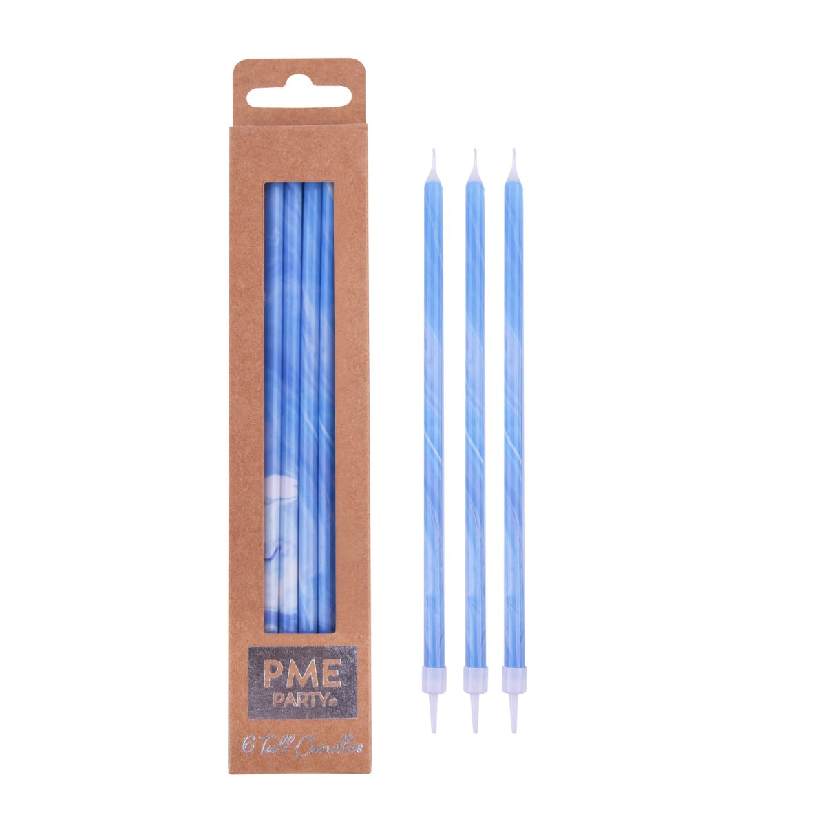 Kakelys Blue marble candles 6 stk, 15 cm 5