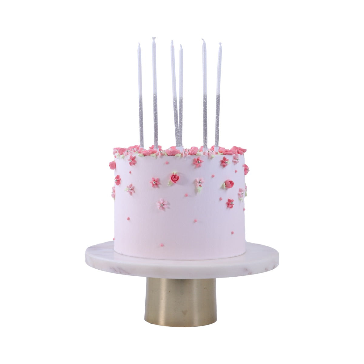 Kakelys Silver glitter candles 16 stk, 15 cm 3