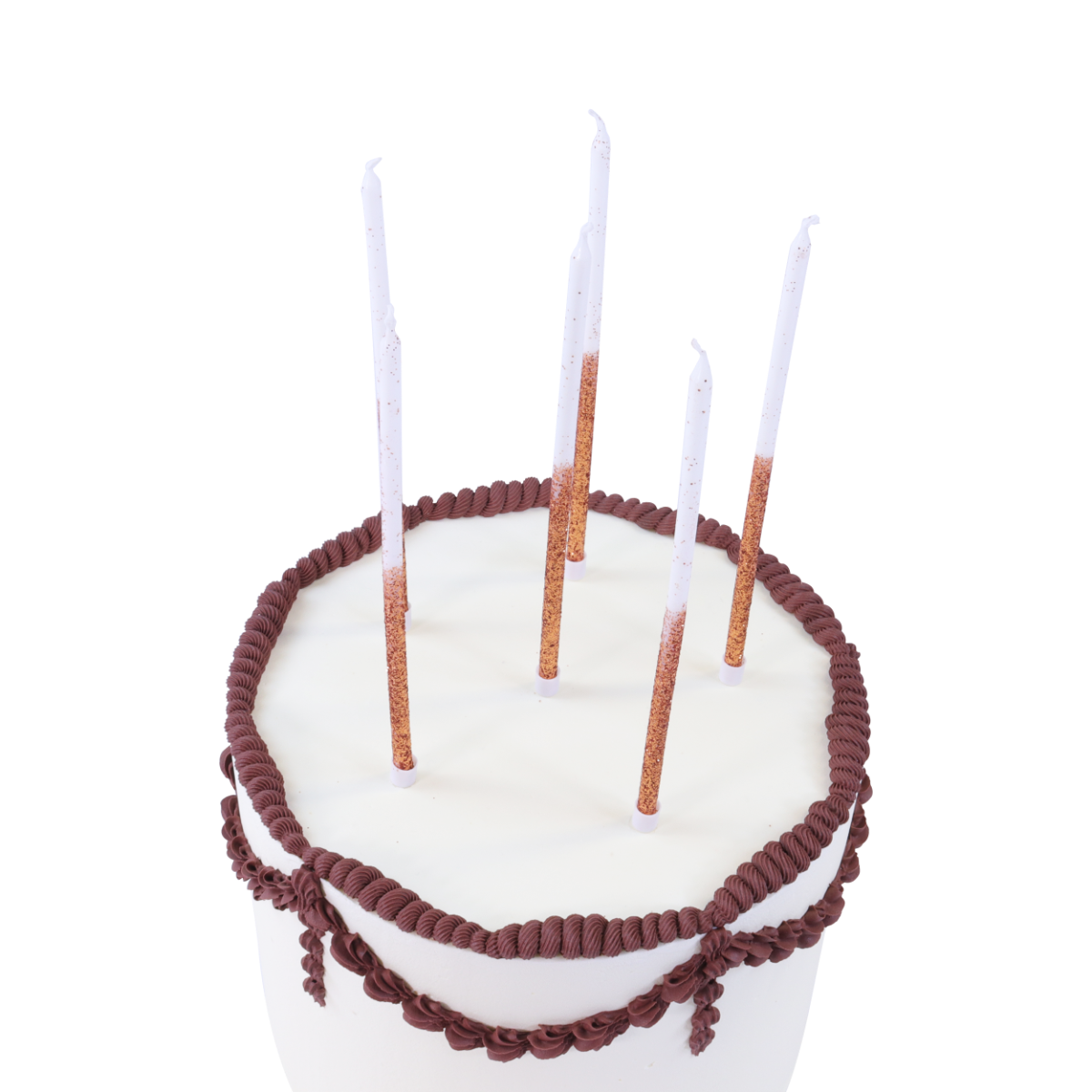 Kakelys Rose gold glittercandles 16 stk, 15 cm 4