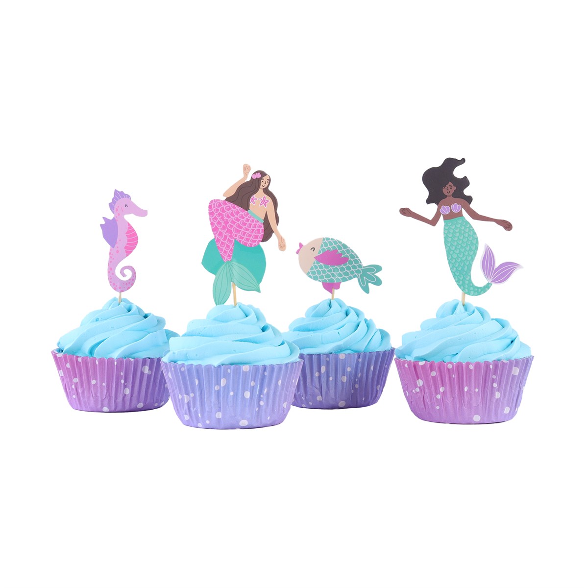 Cupcake sett Havfrue, pk/24 2