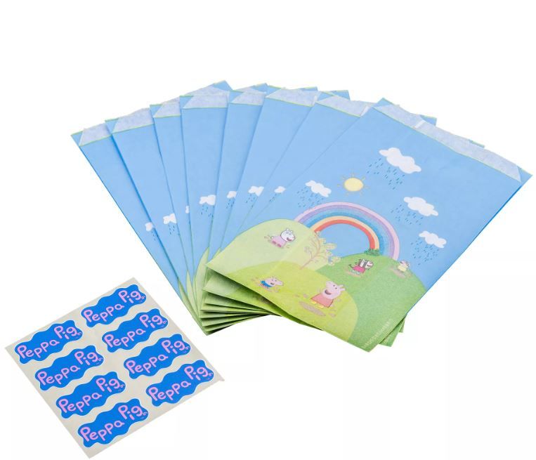Gavepose Peppa Gris papir med stickers Set/8
