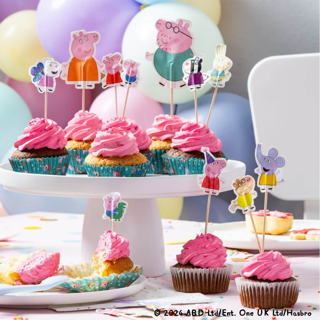 Kaketopper Cupcake Peppa Gris, 24 stk 3