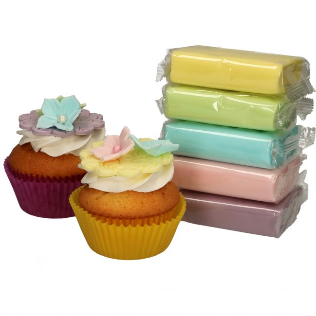 Fondant Pastell toner ass 5 x 100g 2
