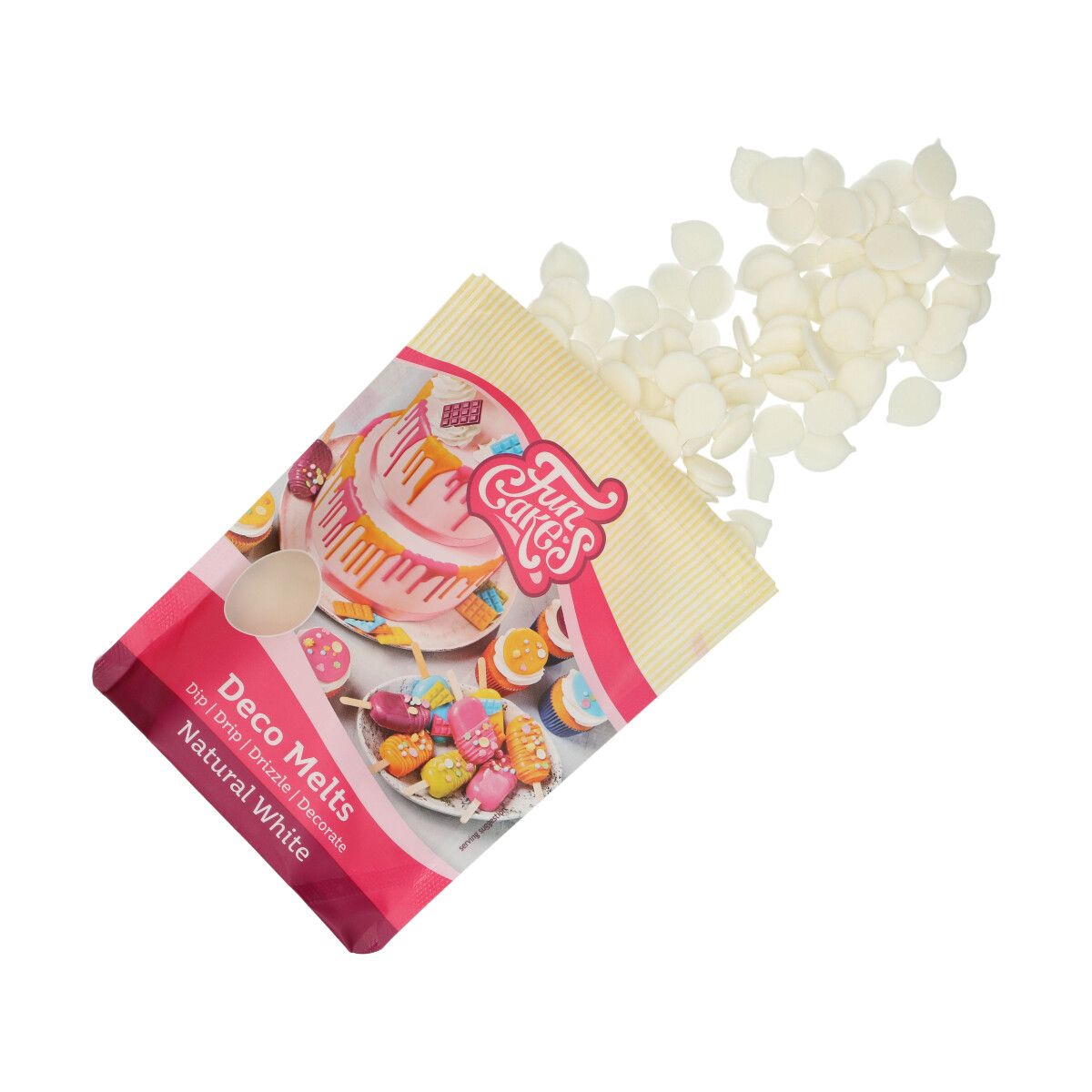 FunCakes Deco Melts Hvit Naturlig 250g 2