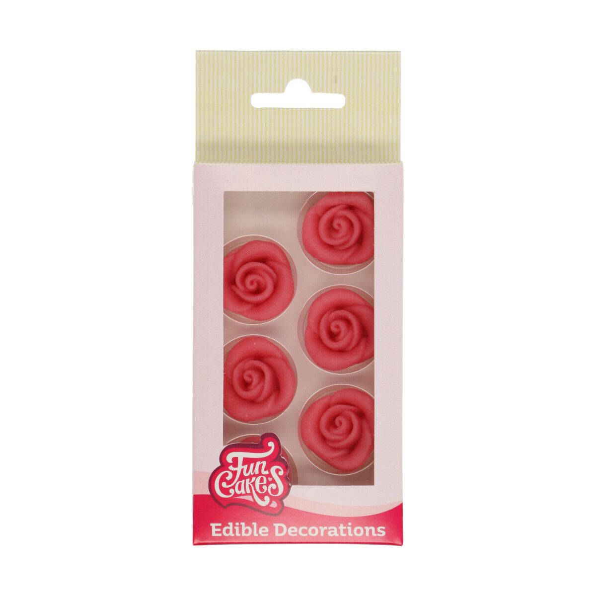Kakepynt Roser Rosa 6 stk Marsipan, 2,5cm