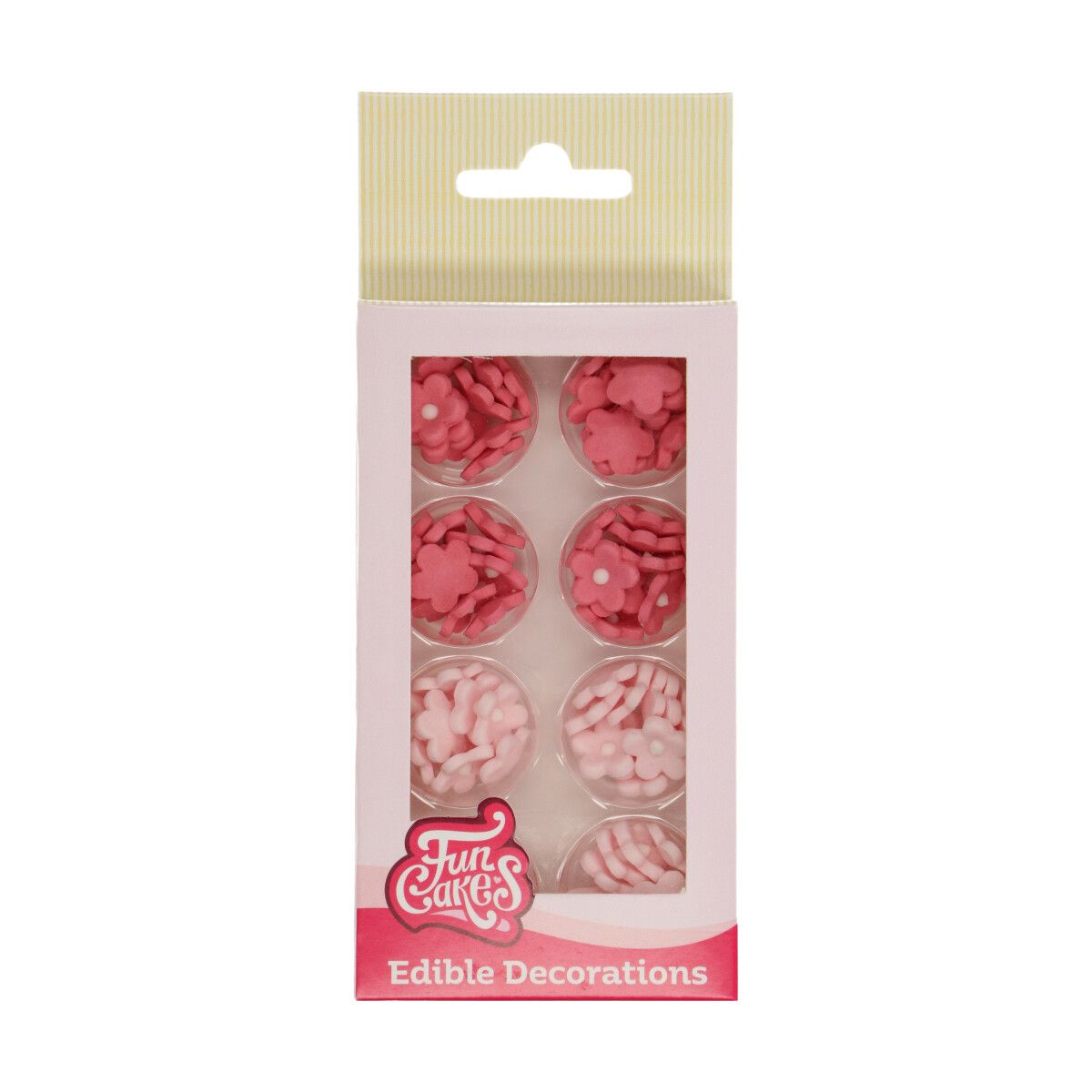 Kakepynt spiselig Miniblomster Rosa ass 64 stk