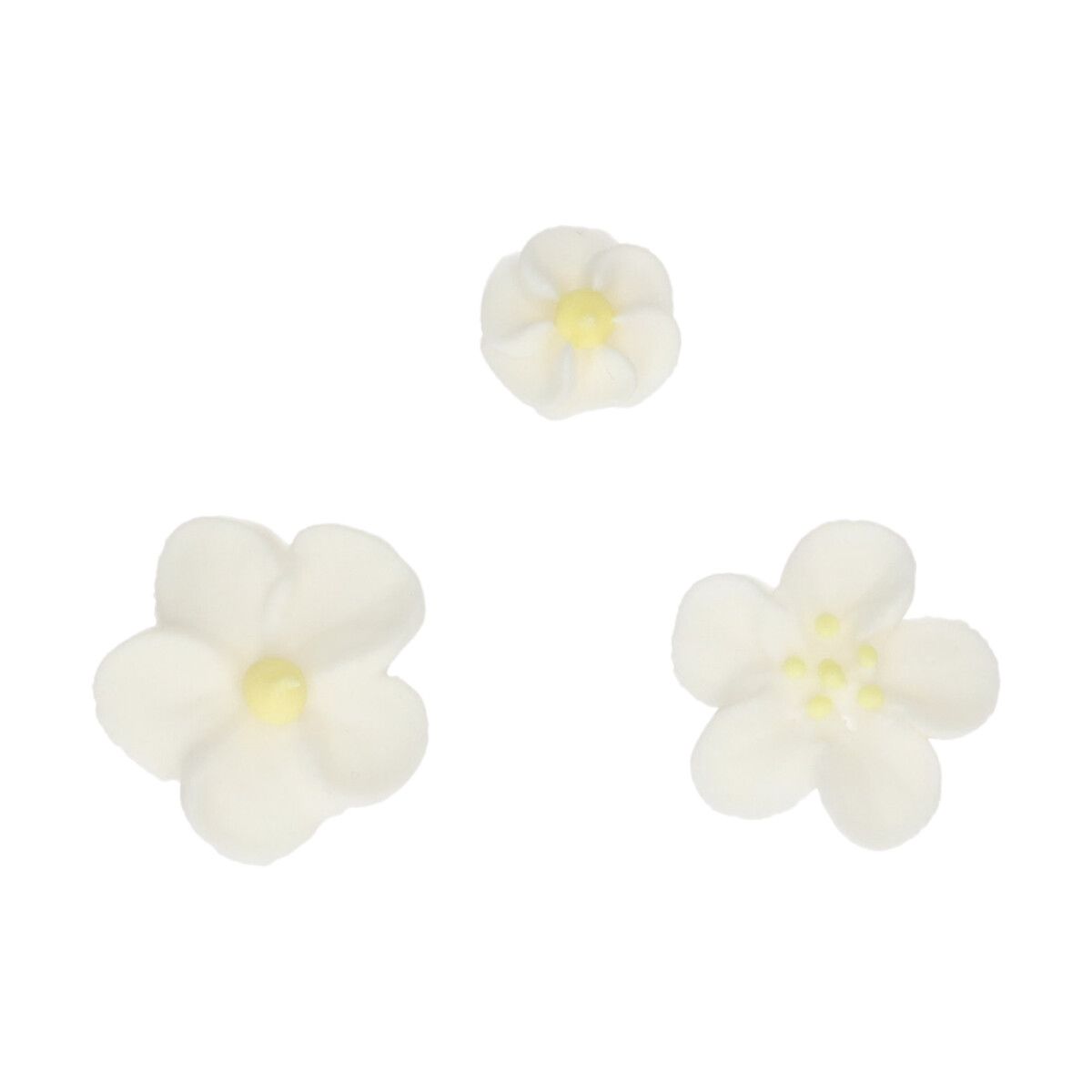 Kakepynt spiselig Blomster Hvit/Gul ass 32 stk 2