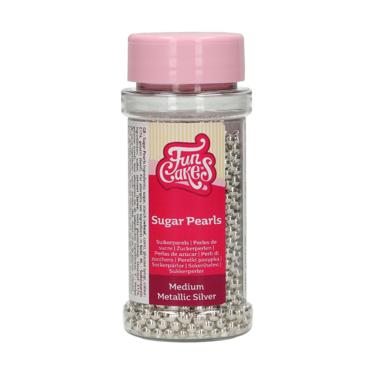 Kakestrø Sukkerperler Metallic Sølv 80g FC 2