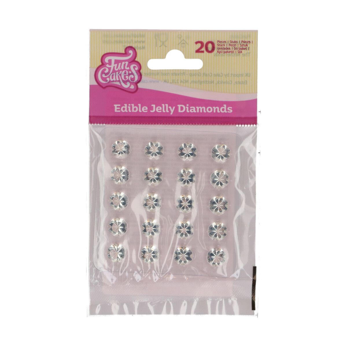 Spiselige Diamanter Klare, 20 pk