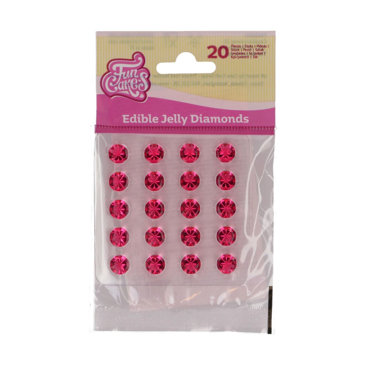 Spiselige Diamanter Pink, 20 pk