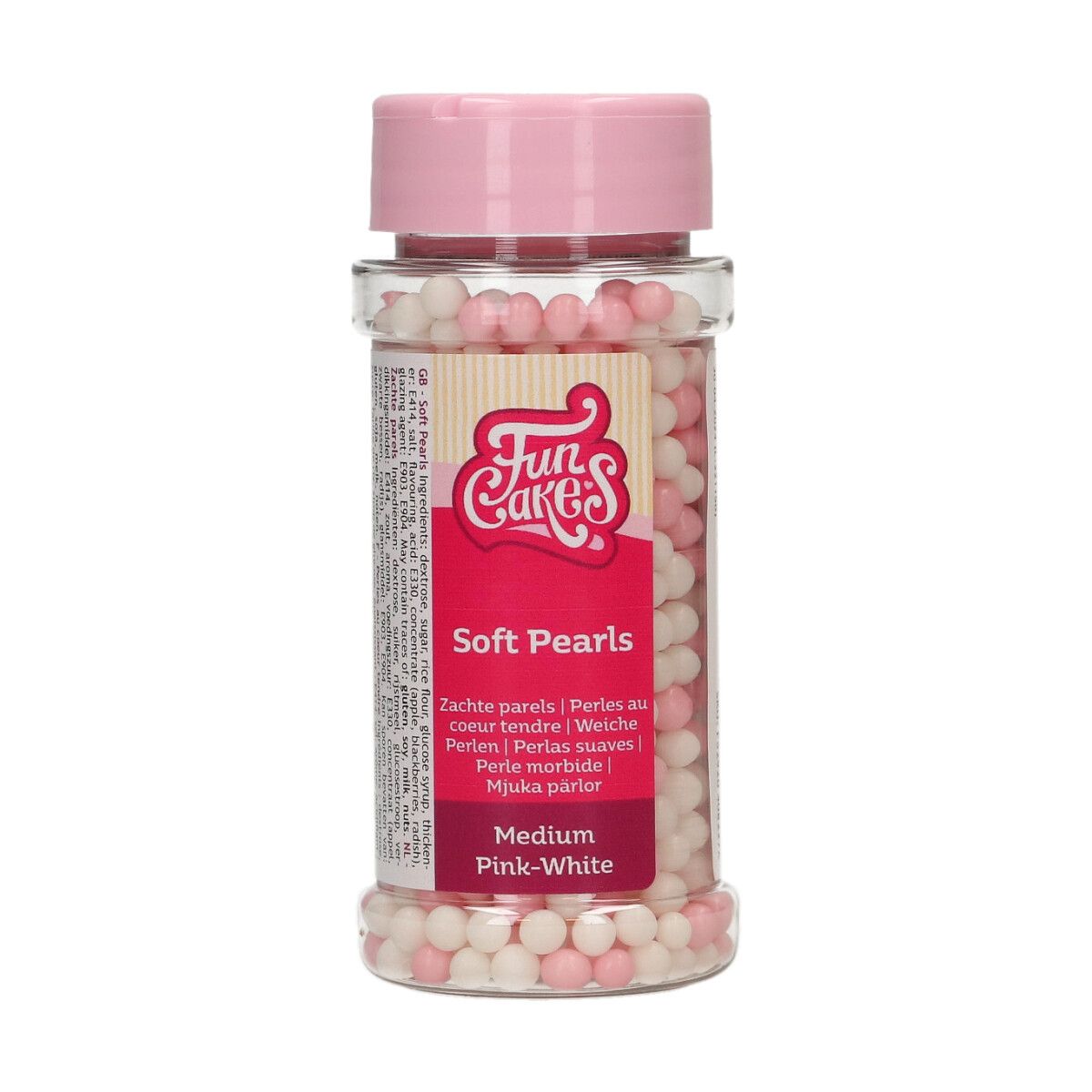 Kakestrø Soft perler Rosa og Hvite 60g 2