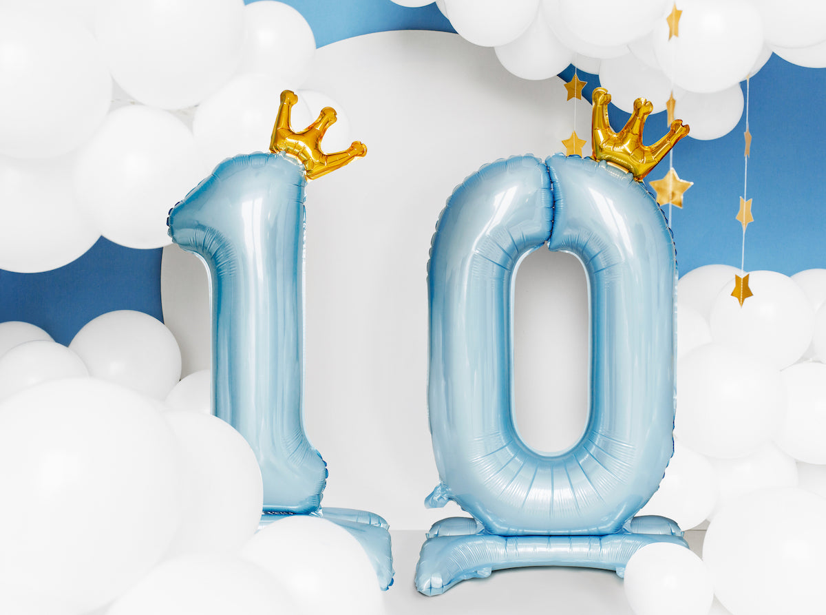 Ballong Standing #0 Lyseblå Folie 84 cm 2