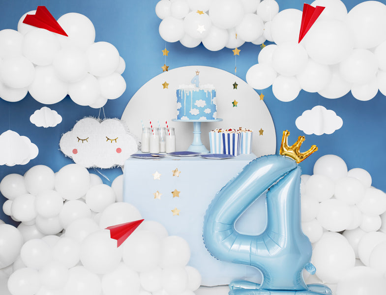 Ballong Standing #4 Lyseblå Folie 84 cm 3